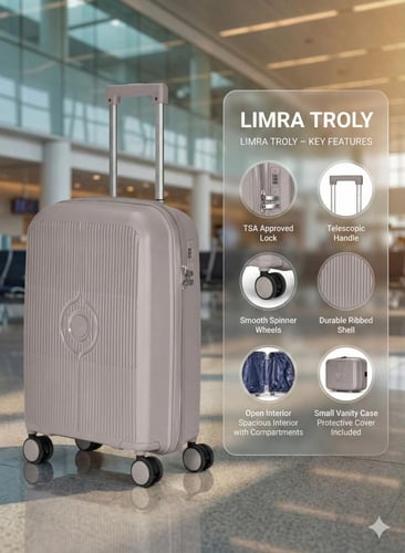 طقم حقائب سفر 4 قطع من مادة البولي بروبلين (PP) -...