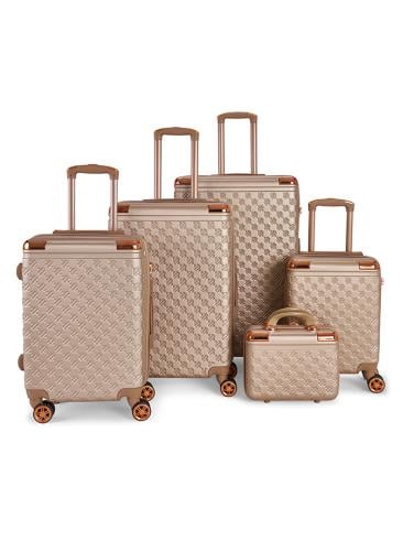 طقم شنط سفر مكون من 5 حقائب من ليمرا لون ذهبي