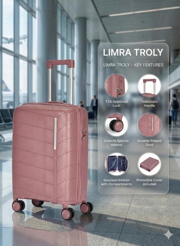 طقم حقائب سفر 4 قطع من مادة البولي بروبلين (PP) -...