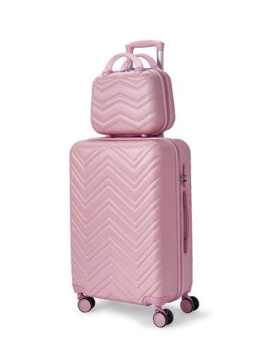 طقم شنط سفر مكون من 5 قطع لون وردي