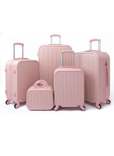 ليمرا طقم شنط مكون من 5 قطع وردي