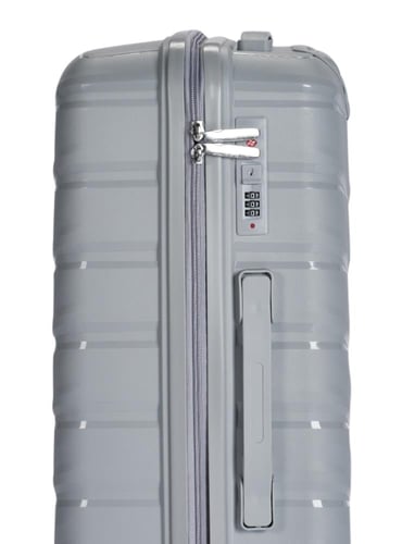 طقم شنط سفر مكون من 4 حقائب مقاوم للكسر رمادي فاتح