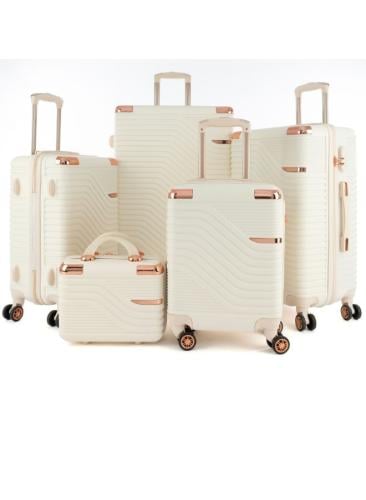 طقم شنط سفر مكون من 5 حقائب من ليمرا لون بيج