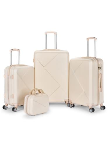 طقم شنط سفر مكون من 4 حقائب أمتعة لون بيج