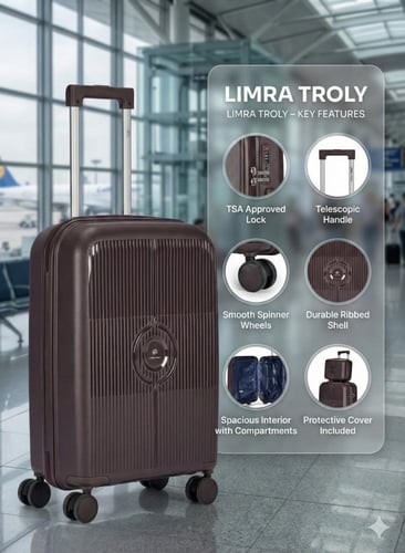 LIMRA TROLY طقم شنط سفر بولي بروبلين PP 4 قطع – مق...