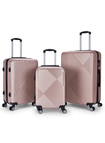 طقم شنط سفر 3 قطع من ليمرا لون ذهبي