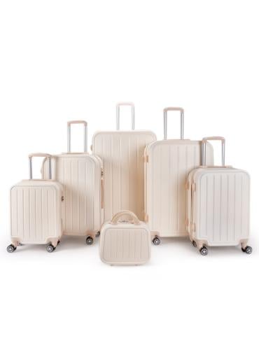 طقم شنط سفر حجم كبير مكون من 6 حقائب من ليمرا لون...