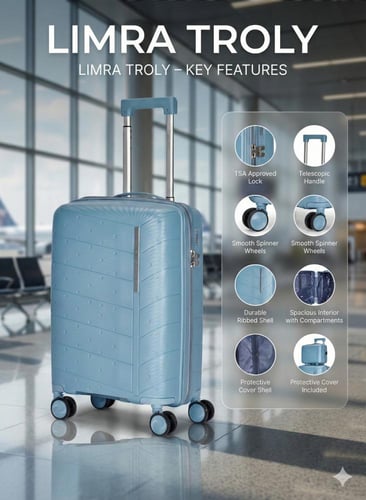 طقم حقائب سفر 4 قطع من مادة البولي بروبلين (PP) -...