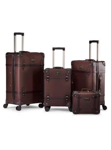 طقم حقائب سفر ليمرا 4 قطع من الجلد الصناعي الفاخر...