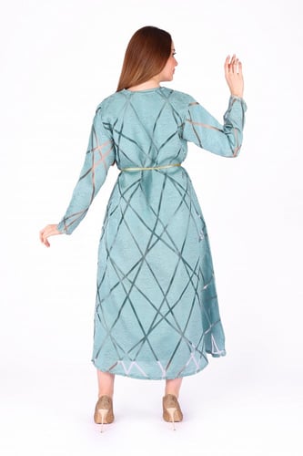 جلابية مرسومة مع فستان داخلي منفصل – لمسة من الفخا...