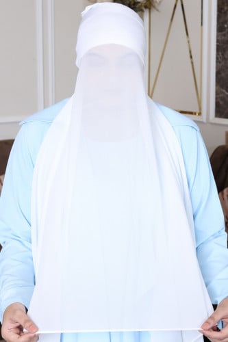 طرحة شيفون موصولة مع بونيه مربع – الأناقة والراحة...