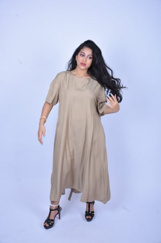 فستان قطن ناعم سادة