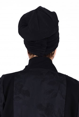 توربان قطن ناعم قطعتين – لون أسود بإغلاق لاصق من ب...