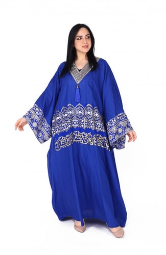 جلابية نيلي بتطريز كمبيوتر – الفخامة في كل حركة من...