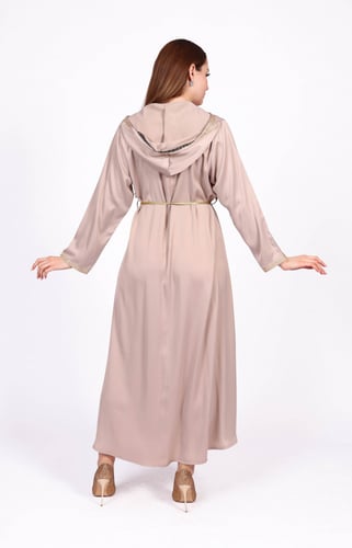 جلابية بغطاء رأس تطريز أنيق ومميز