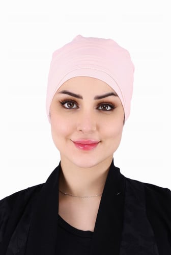 توربان قطعتين من قماش القطن الناعم باللون الوردي م...