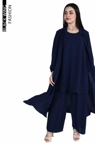 طقم مزموم | مجموعة أنيقة من بلاك وينج | كحلي |