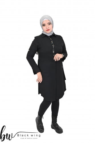 بلوزة بلؤلؤ من الصدر من بلاك وينج