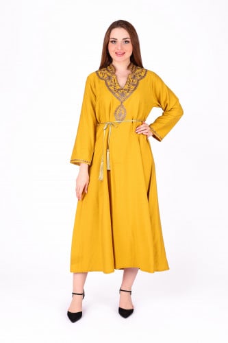 جلابية أنيقة بتطريز حديث وفاخر