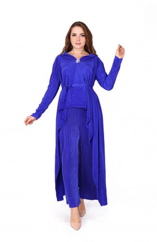 طقم مميز قماش ناعم مكسر | BLUE