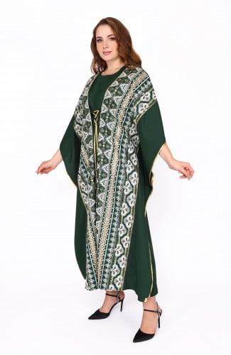 جلابية زيتي بتطريز كمبيوتر فري سايز – أناقة لا تضا...