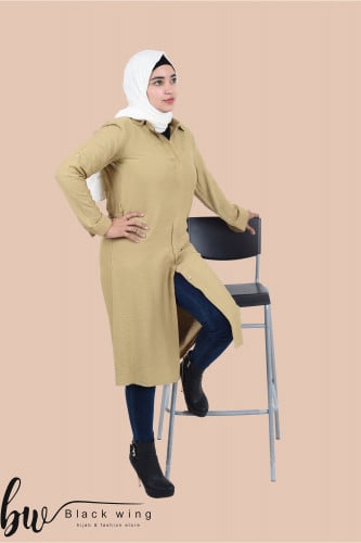 بلوزة قطن بربطة خصر من بلاك وينج