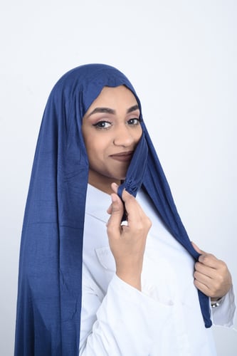 حجاب مع كمامة ذكي من قماش قطن الاسترتش – حماية وأن...