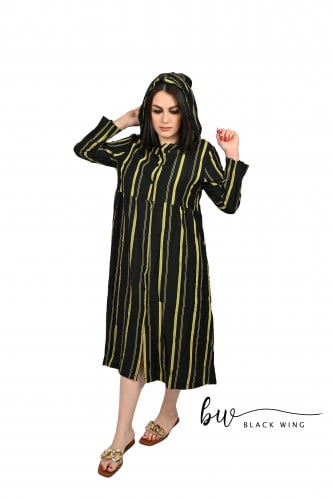 بلوزة مخطط بغطاء رأس