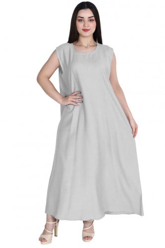 فستان طويل داخلي تحت العباية | بيج