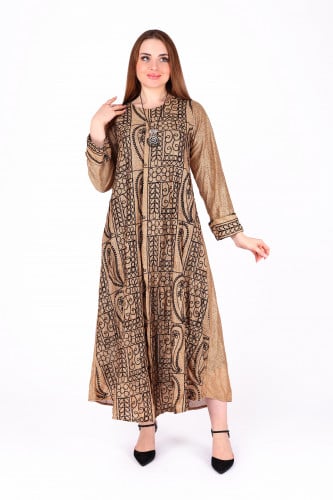 جلابية أنيقة بتطريز الأمام وقماش وفاخر