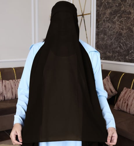 طرحة شيفون موصولة مع بونيه مربع – الأناقة والراحة...