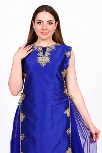 جلابية قطعتين بتطريز قماش فاخر