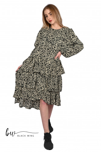 فستان قصير طبقات من بلاك وينج