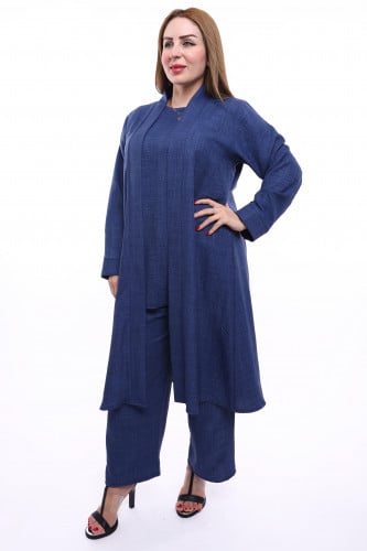 طقم قصير من بلاك وينج ياقة ناعمة | كحلي |