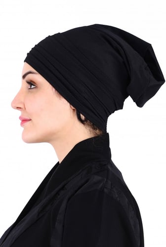 توربان قطن ناعم قطعتين – لون أسود بإغلاق لاصق من ب...