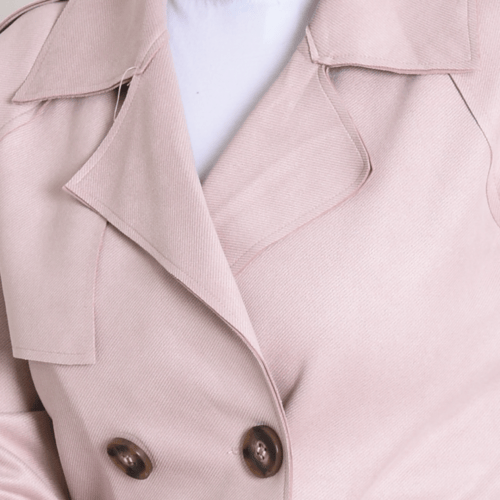 بالطو مع أزرار أمامية وحزام خصر