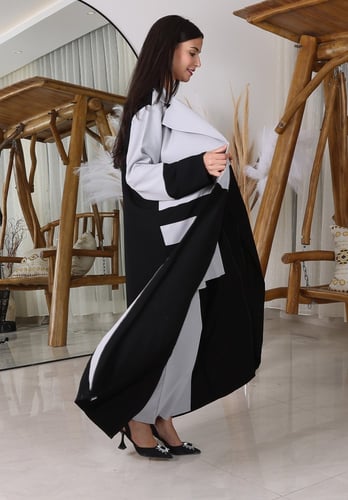 طقم عباية مع بلوزة وبنطلون | رمادي |