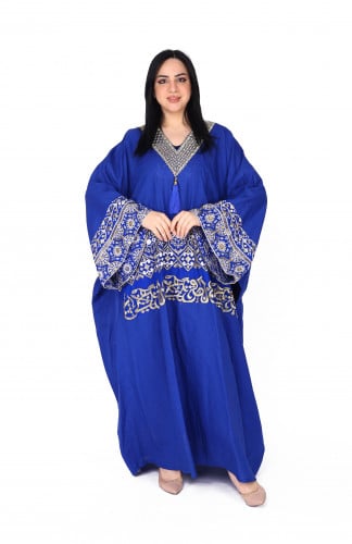 جلابية نيلي بتطريز كمبيوتر – الفخامة في كل حركة من...