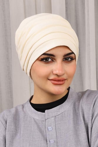 توربان نسائي مريح للرأس قماش لاكوست | كريمي |