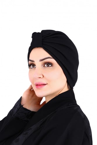 توربان بعقدة لون أسود من بلاك وينج – قماش قطني ناع...