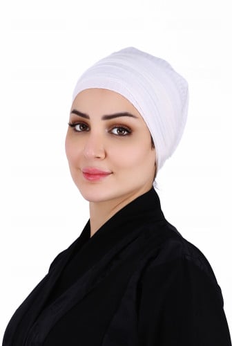 توربان قطن ناعم – قطعتين بلون أوف وايت مخطط مع إغل...