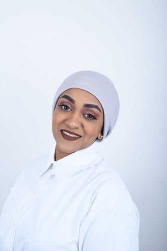 توربان بحامل شعر قماش قطن مخطط من بلاك وينج: لمسة...