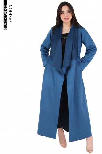 عباية شتوي بقصة أمامية وجيوب جانبية | بترولي