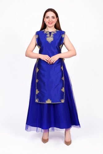 جلابية قطعتين بتطريز قماش فاخر