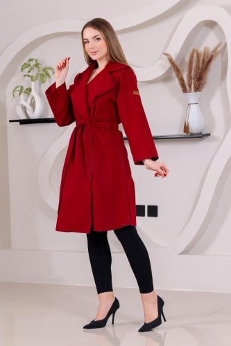 جاكيت شتوي جوخ أحمر بندقي من بلاك وينج