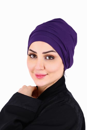 توربان آسيا متعدد الثنيات - قماش قطن ناعم موف من ب...