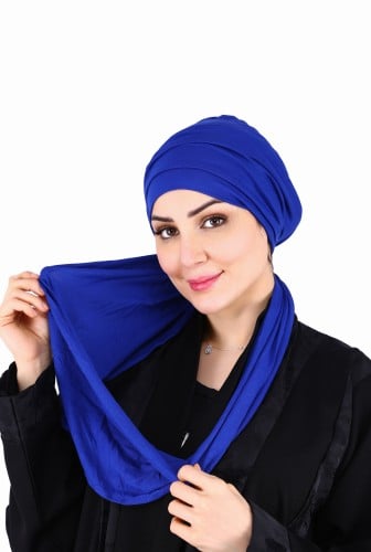 توربان آسيا مع سكارف متعدد الثنيات – اللون الأزرق...