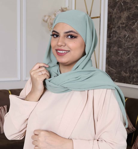 طرحة شيفون موصولة مع بونيه مربع – الأناقة والراحة...