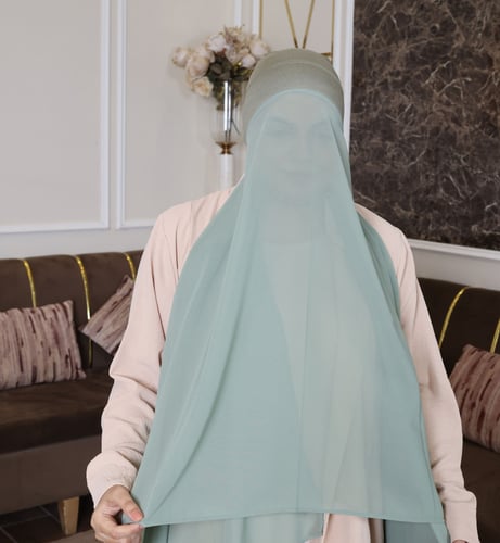 طرحة شيفون موصولة مع بونيه مربع – الأناقة والراحة...