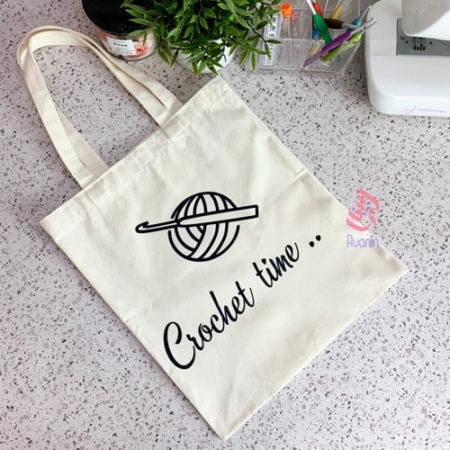 حقيبة قماشية سكري بطباعة